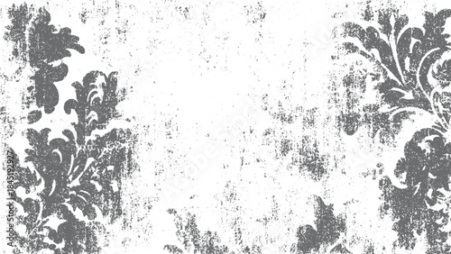 Black grunge star imprint texture with scratched frame for creative overlay use. Grainy distressed grunge background with dust and rough framing design. 