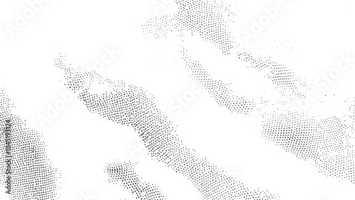 Soft grain texture with flowing stipple pattern and subtle halftone dots background. Abstract monochrome gradient surface with stipple wave flow for collage design. 