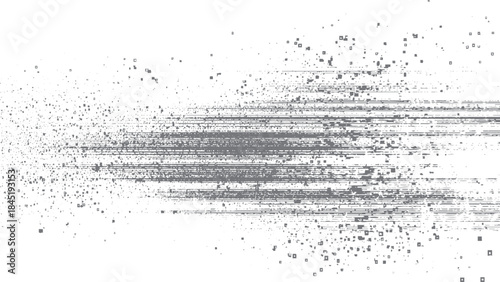 Large vector photocopy texture with transparent background for distressed overlay design. Horizontal distress overlay texture in black and white for grunge background use. 