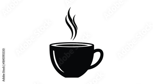 Steaming cup of hot beverage, perfect for a morning pick-me-up or cozy evening.