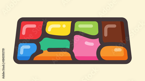 Colorful candy bar icon on light background abstract food illustration