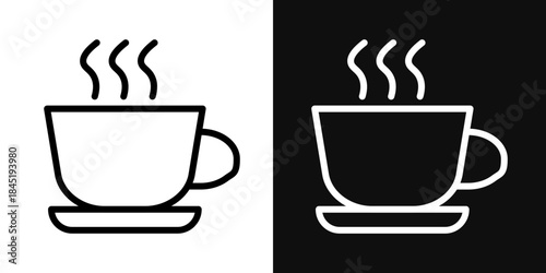 Cup of coffee icons - editable stroke vector illustration