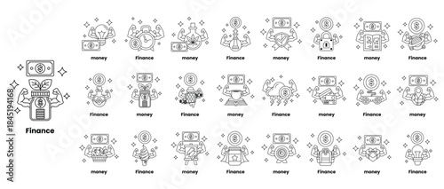 A collection of finance related icons