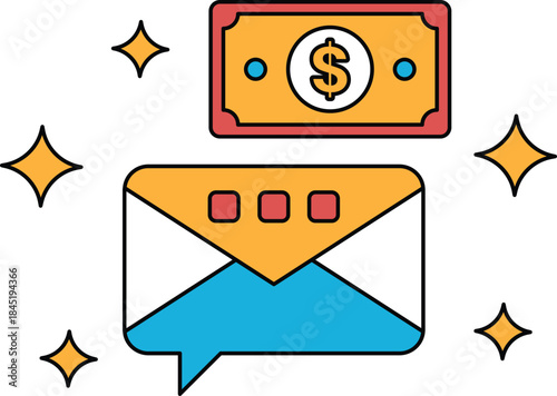 A dollar bill is on top of a piece of paper with a dollar sign