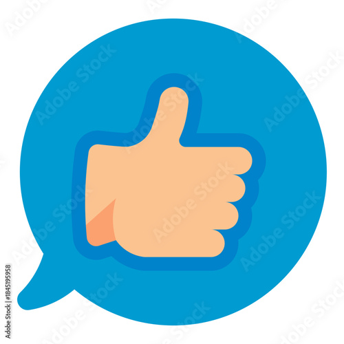 thumb up approval response flat icon
