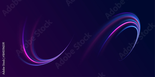 Road line color swirl light motion speed traffic city night.
