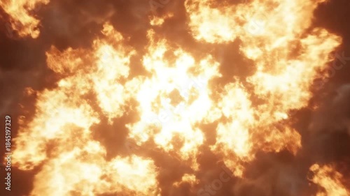 Fire spiral flame on dark background