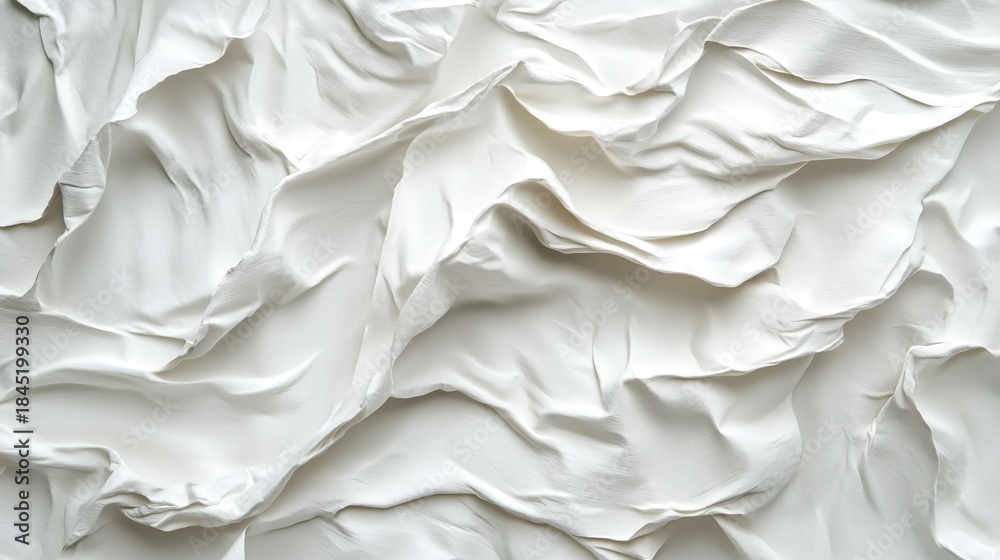 Obraz premium White blank crumpled and creased paper poster texture background.