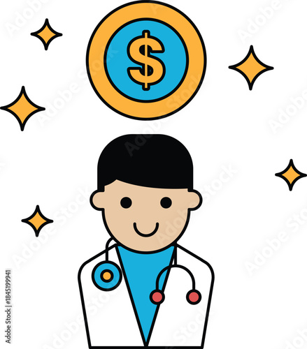 A man wearing a white coat with a stethoscope is smiling