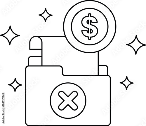 A folder with a dollar sign on it