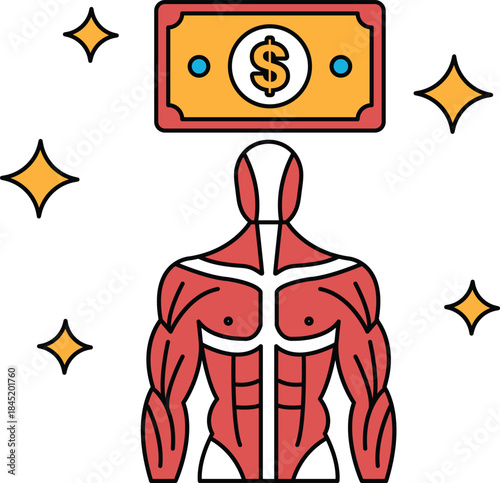 A man with a dollar bill on his head