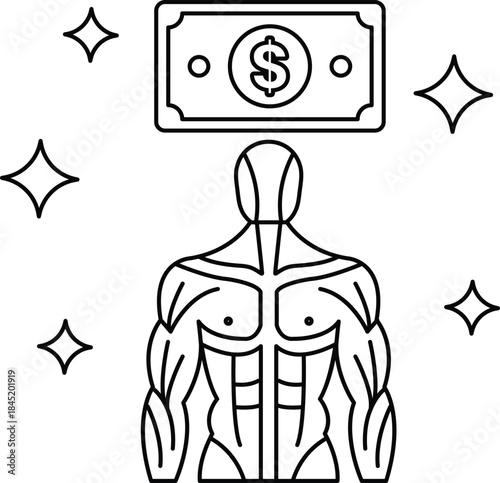 A man with a dollar bill on his head