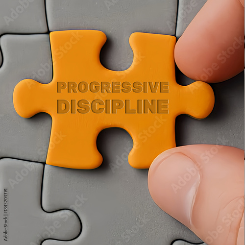 Obraz na płótnie Progressive Discipline Puzzle Concept Representing Structured Workplace Policy and Corrective Action Process
