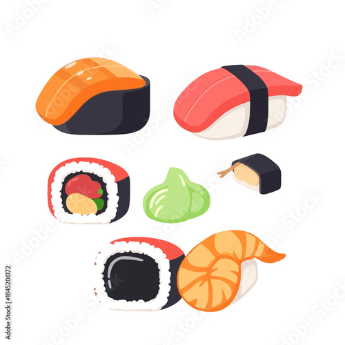 Colorful Sushi Illustration