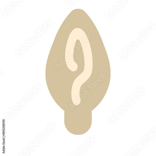 Organic Leaf Icon in Natural Beige Green Palette for Eco Product Branding