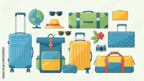 Complete Travel Packing Kit with Suitcases Accessories and Travel Essentials for Adventure Trips