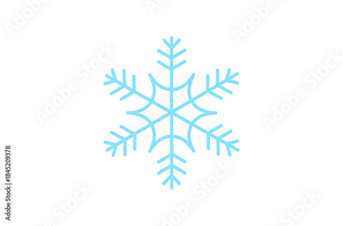 水色の雪の結晶のアイコン