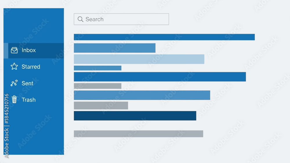 Fototapeta premium Digital Email Interface with Sidebar Navigation and Graphical Email Usage Statistics