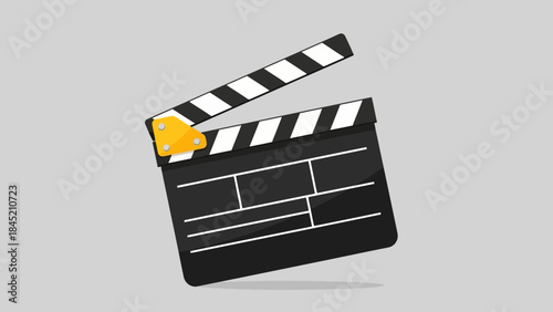 Digital filmmaking concept featuring a classic film clapperboard icon on a neutral background