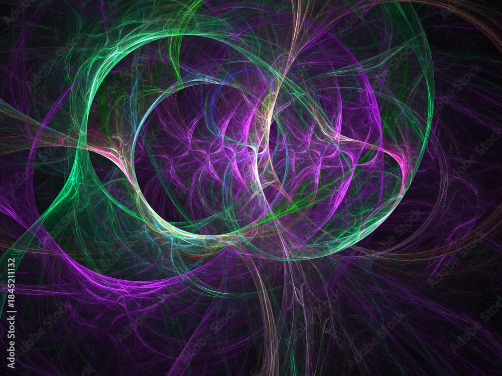 Naklejka premium Fractal colored abstract on black background