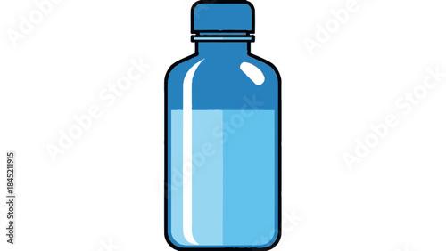 illustration of a blue plastic bottle with a flip-top cap on a white background