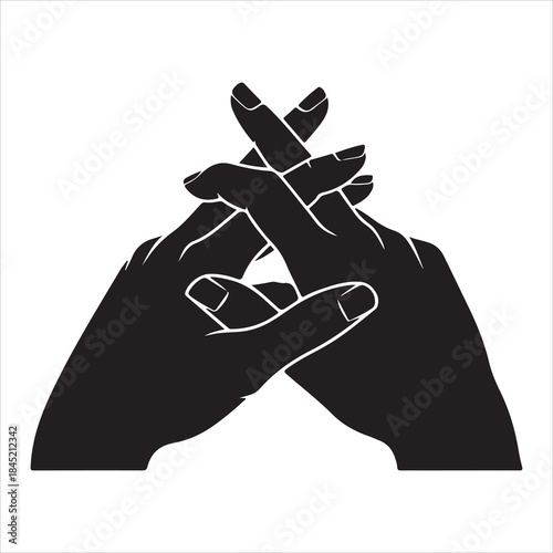 Bundle collection set design hands gesture silhouette in mudra yoga position silhouette art design illustration