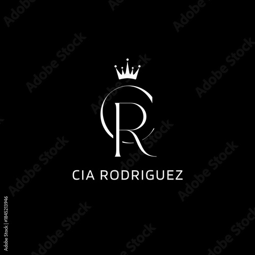 Luxury CR Monogram Logo, Elegant Crown Letter Logo, Premium Personal Brand Identity, Classic Alphabet Logo, Boutique Branding Design