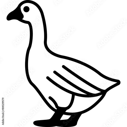 Snow Goose Migratory Bird Fill Icon: Winter and Wildlife