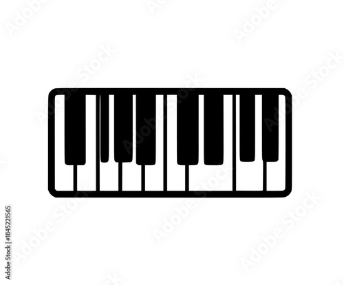 Monochrome Piano Keys - Simplistic & Bold | Clean, isolated vector art for creative projects.