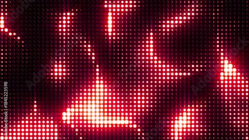 Wall of flashing red lights. VJ animation. Red valentine, new year, christmas background. Abstract wave calm directional movement. Shining flicker animation for banner. 4k seamless loop video