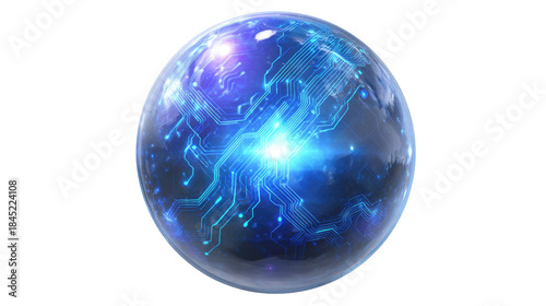 Electronic Circuit Orb on Black