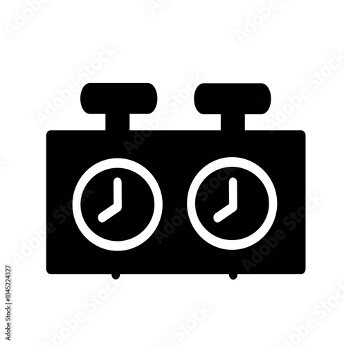 Chess clock icon. Chess stopwatch timer vector icon. Vector graphic, not Artificial Intelligence, logo illustration. Replaceable vector design.	