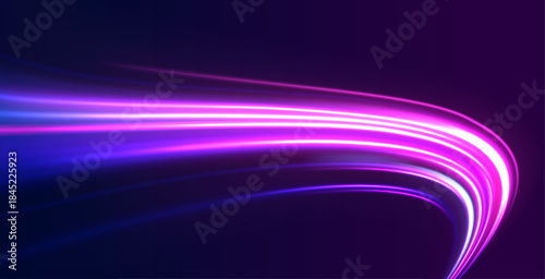 Swirl line color road light motion traffic speed night city.
