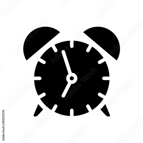 Alarm clock classic  - solid vector icon