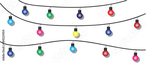 Vibrant string lights creating a festive atmosphere, perfect for celebrating joyous occasions and adding a cheerful glow to any holiday design or event decoration