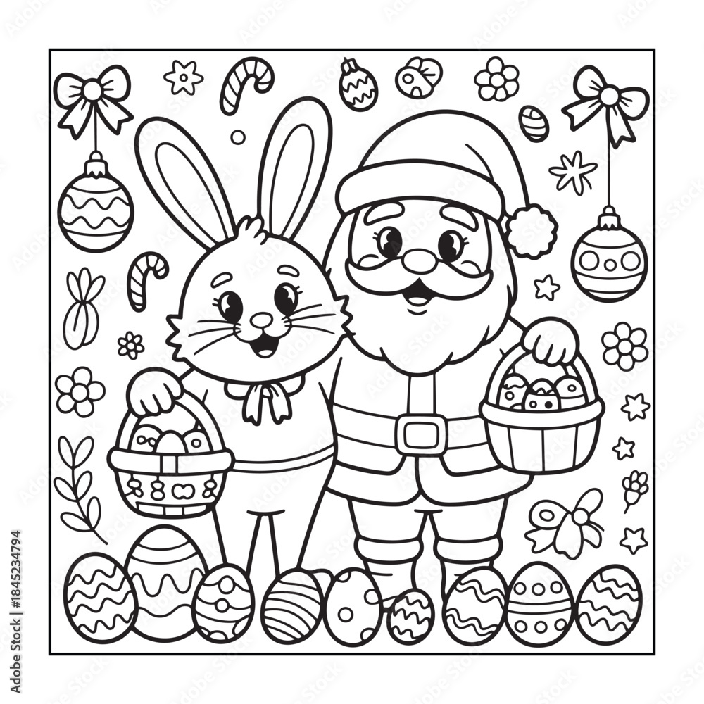 custom made wallpaper toronto digitalChristmas with Easter: bold and easy, fully detailed black and white coloring pages for adults.