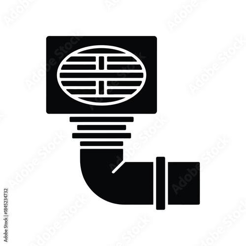 Plumbing drainage system icon representing water outflow and sanitation infrastructure design element isolated on transparent background vector.
