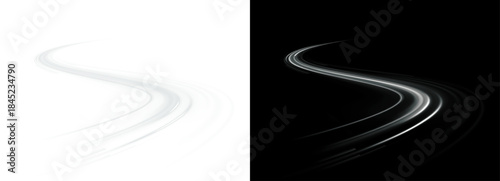 Road swirl line color light motion speed traffic city night.
