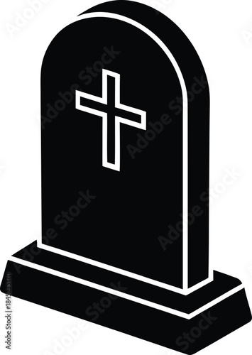 Tombstone with Cross Icon