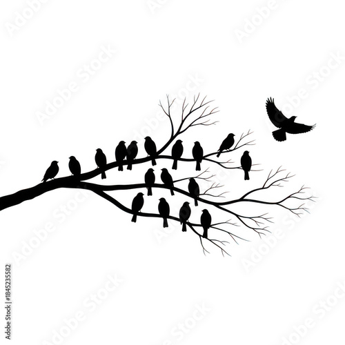 Birds on branch