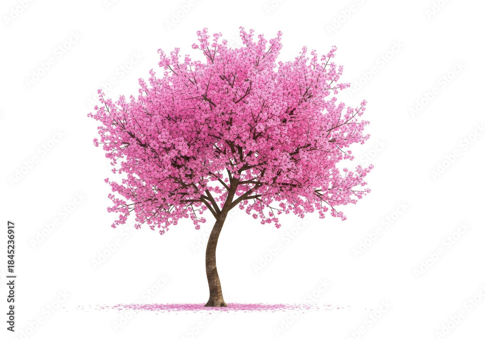 Fototapeta premium Pink cherry blossom tree isolated on transparent background