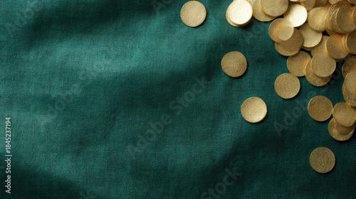 rich green and gold holiday background, finance and investment theme