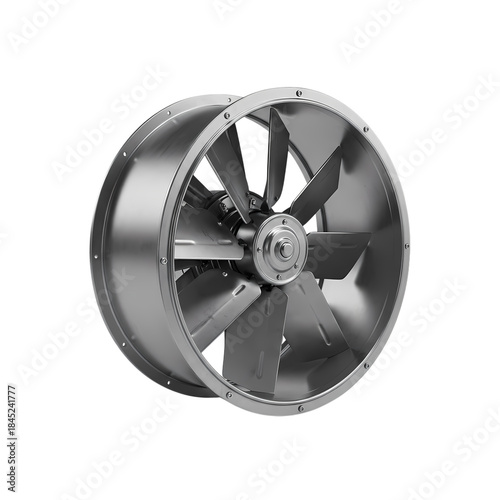 Industrial centrifugal fan with metallic finish