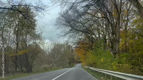 Driving on smooth asphalt road