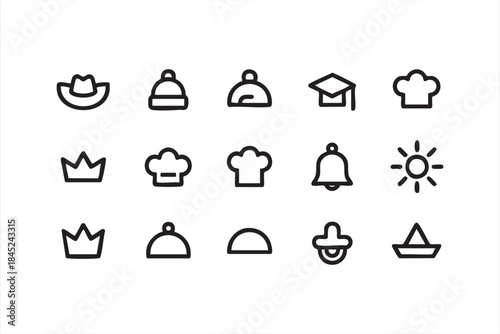 UI Symbol Line Icons for Navigation Menus and Interface Systems