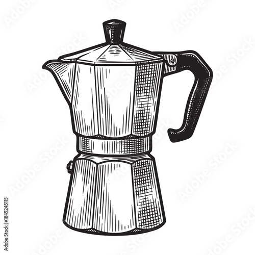 Moka Pot Coffee Maker Vintage Sketch