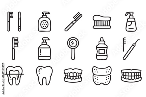 Oral Care and Dentistry Icons for Healthcare Apps