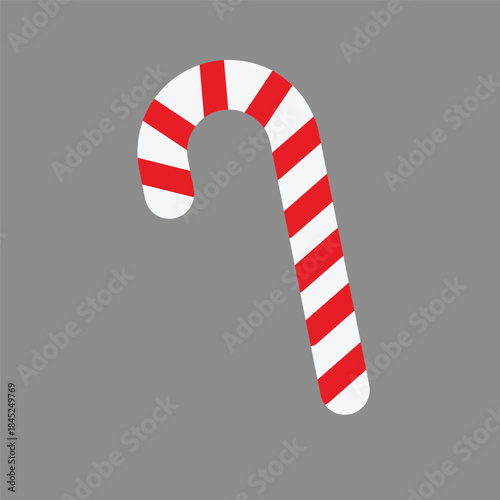 Candy cane. christmas candy. Flat design candy cane.