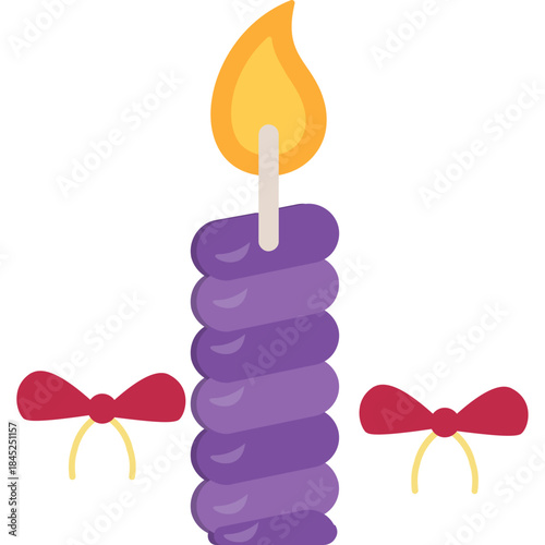 Festive Candle With Flame