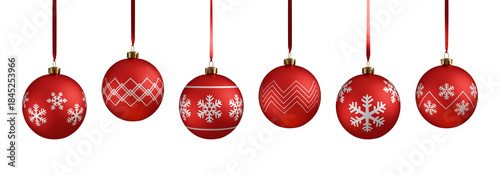 Set of christmas balls on white background
